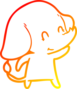 Bir insan tarafından çizilmiş şirin bir fil çizimi.