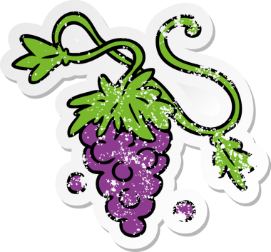 İnsan eliyle çizilmiş üzümlü karikatür karikatürü.