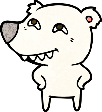 Bir insan tarafından çizilmiş kutup ayısı karikatürü