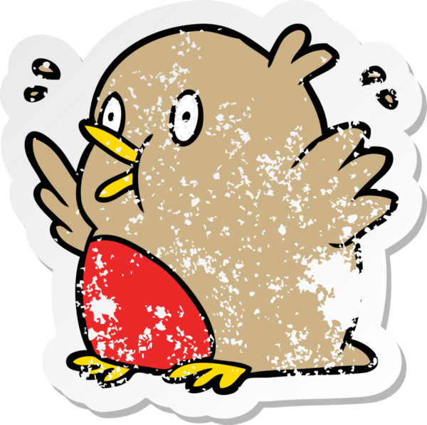 Bir çizgi filmin sıkıntılı çıkartması bir insan tarafından çizilen Robin 'i heyecanlandırdı.