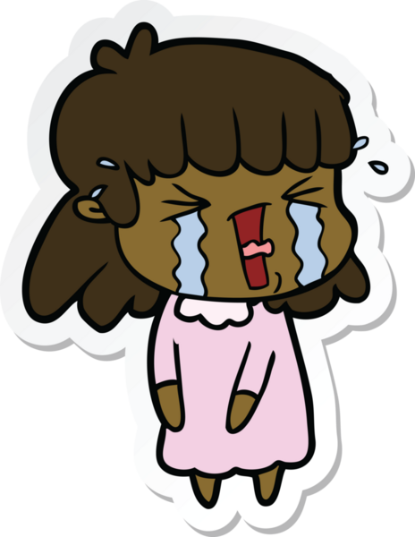 Bir insan tarafından çizilmiş bir karikatür kadının çıkartması.