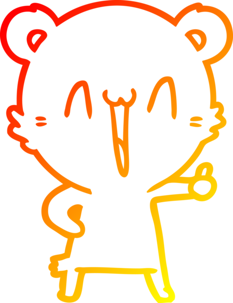 Bir insan tarafından çizilen mutlu ayı karikatürünü çiziyorum.