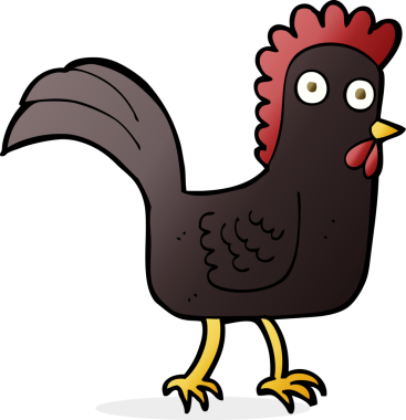 Bir insan tarafından çizilmiş çizgi film tavuğu.