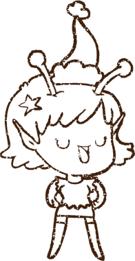 Bir insan tarafından çizilen Noel Uzaylı Kömürü