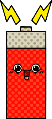 Bir insan tarafından çizilmiş bir bataryanın çizgi roman tarzı