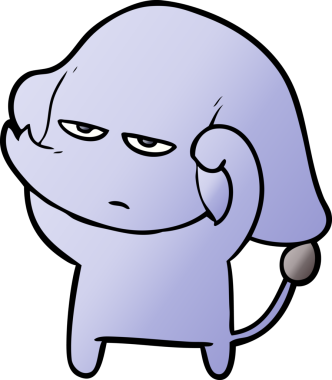 Bir insan tarafından çizilmiş kızgın bir fil.