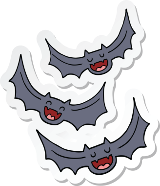 Bir insan tarafından çizilmiş vampir yarasaların çıkartması.