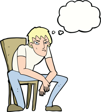 Bir insan tarafından çizilmiş, karikatür depresif bir adam.