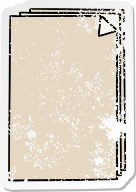 İnsan eliyle çizilmiş garip bir kağıt yığınının sıkıntılı çıkartması.