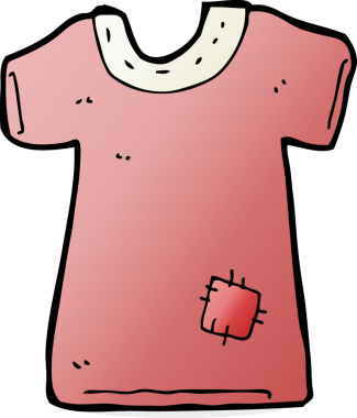 Bir insan tarafından çizilmiş eski bir tişört.