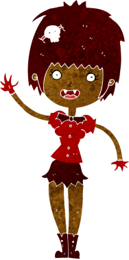 Bir insan tarafından çizilmiş vampir kız çizimi.