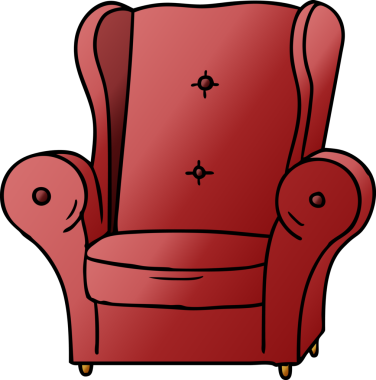 Bir insan tarafından çizilmiş eski bir koltuğun gradyan karikatürü.