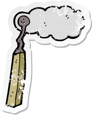 Bir insan tarafından çizilmiş yanmış bir karikatürün gerilimli yapıştırması.