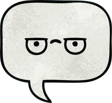 Bir insan tarafından çizilmiş bir konuşma baloncuğunun retro grunge doku karikatürü