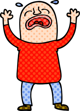 Bir insan tarafından çizilmiş karalama ağlayan adam.