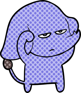 Bir insan tarafından çizilmiş kızgın bir fil.