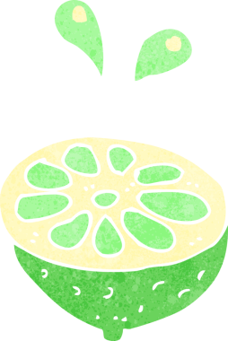 Bir insan tarafından çizilmiş taze limon.