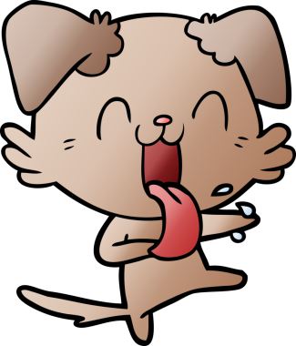 Bir insan tarafından çizilmiş nefes nefese bir köpek.