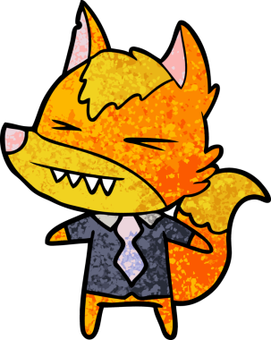 Ofis çalışanı Fox çizgi film karakteri bir insan tarafından çizilmiş.