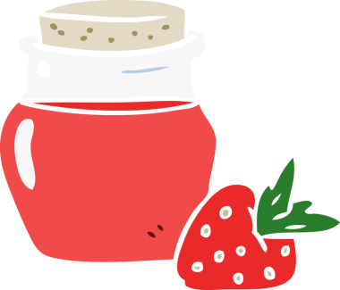 Bir insan tarafından çizilmiş düz renk çizgi film kavanozu