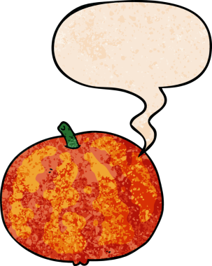 bir insan tarafından çizilmiş eski moda konuşma baloncuklu karpuz.