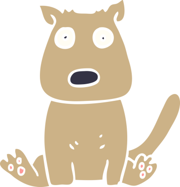 Bir insan tarafından çizilmiş sakin bir köpek.