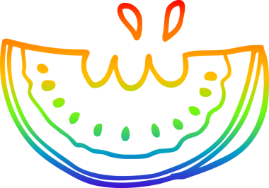 Bir insan tarafından çizilmiş karpuz karpuzunun çizimi.