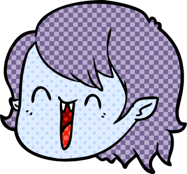 Bir insan tarafından çizilmiş vampir kız yüzü.