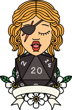 Retro Dövme Tarzı Bir insan tarafından çizilmiş 20 zarlı düzenbaz insan