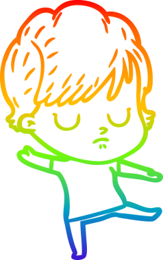 gökkuşağı gradyan çizimi bir insan tarafından çizilmiş bir karikatür kadın