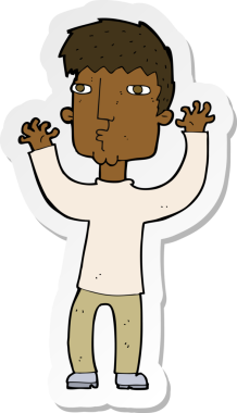 Bir insan tarafından çizilmiş endişeli bir adamın çıkartması.