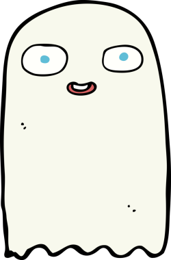 Bir insan tarafından çizilmiş komik çizgi film hayaleti.