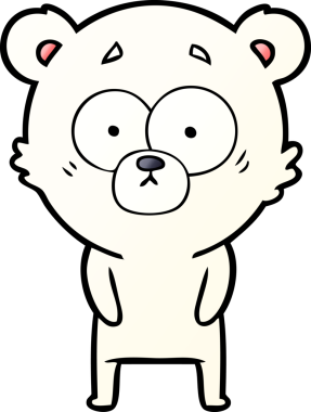 Bir insan tarafından çizilmiş sürpriz kutup ayısı karikatürü