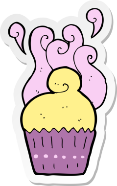 Bir insan tarafından çizilmiş bir kek etiketi.