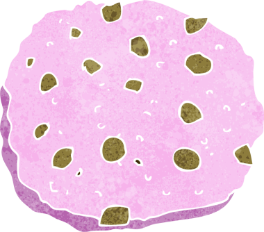 Bir insan tarafından çizilmiş pembe kurabiye karikatürü