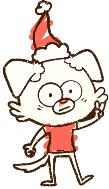 Bir insan tarafından çizilen Noel Köpeği Tebeşiri