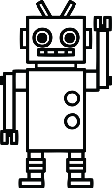 bir insan tarafından çizilmiş dans eden robot simgesi