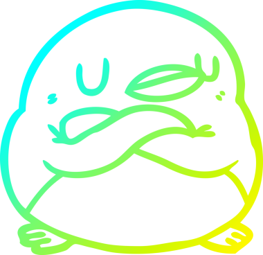 Bir insan tarafından çapraz kollu bir penguen çizimi