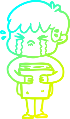 Bir insan tarafından çizilmiş ağlayan çizgi film çocuğu çizimi.