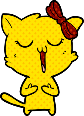 Bir insan tarafından çizilmiş çizgi film kedisi.