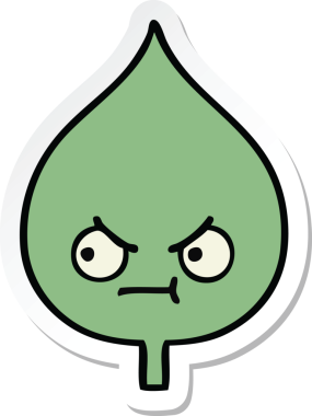 Bir insan tarafından çizilmiş sevimli bir çizgi film yaprağının çıkartması.