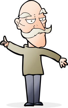 Bir insan tarafından çizilmiş yaşlı adam hikayesi.