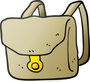 Bir insan tarafından çizilmiş serbest çizim sırt çantası.