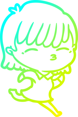 Bir insan tarafından çizilmiş bir karikatür kadın çizimi.