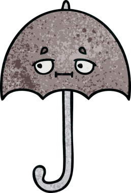 Bir insan tarafından çizilmiş eski grunge desenli şemsiye.