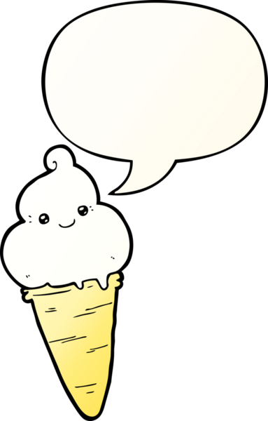 bir insan tarafından çizilmiş, konuşma baloncuklu çizgi film dondurması.