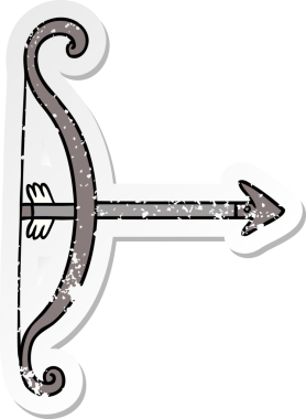 Bir insan tarafından çizilmiş bir yay ve okun çizilmiş karikatürü.