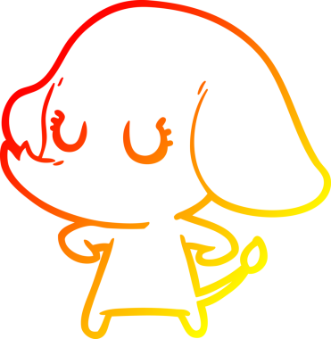 Bir insan tarafından çizilmiş şirin bir fil çizimi.