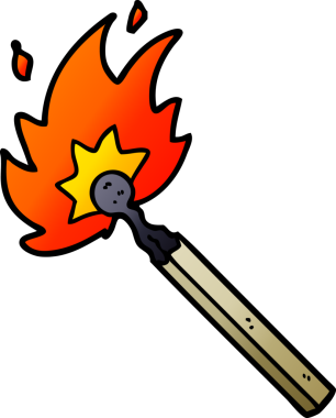 Bir insan tarafından çizilmiş karikatür yakma kibriti