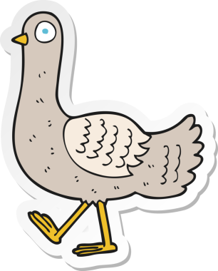 Bir insan tarafından çizilmiş güvercin etiketi.